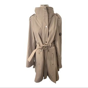 Calvin Klein pleated hem water resistant trench coat tan XL